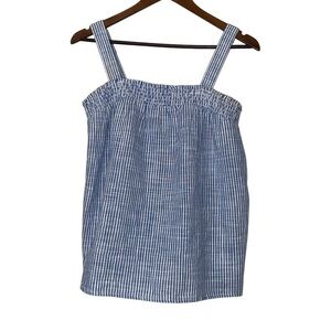Women's Old Navy Blue & White Seersucker Striped Tank Top